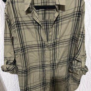 Men's Plaid Shirt in Beige and Black